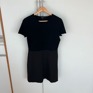 Theory black two material dress